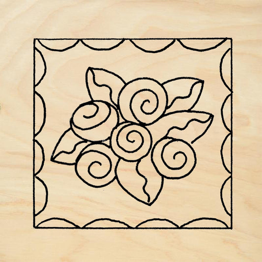 StampaFe Rose Square Floral Rubber Art Stamp