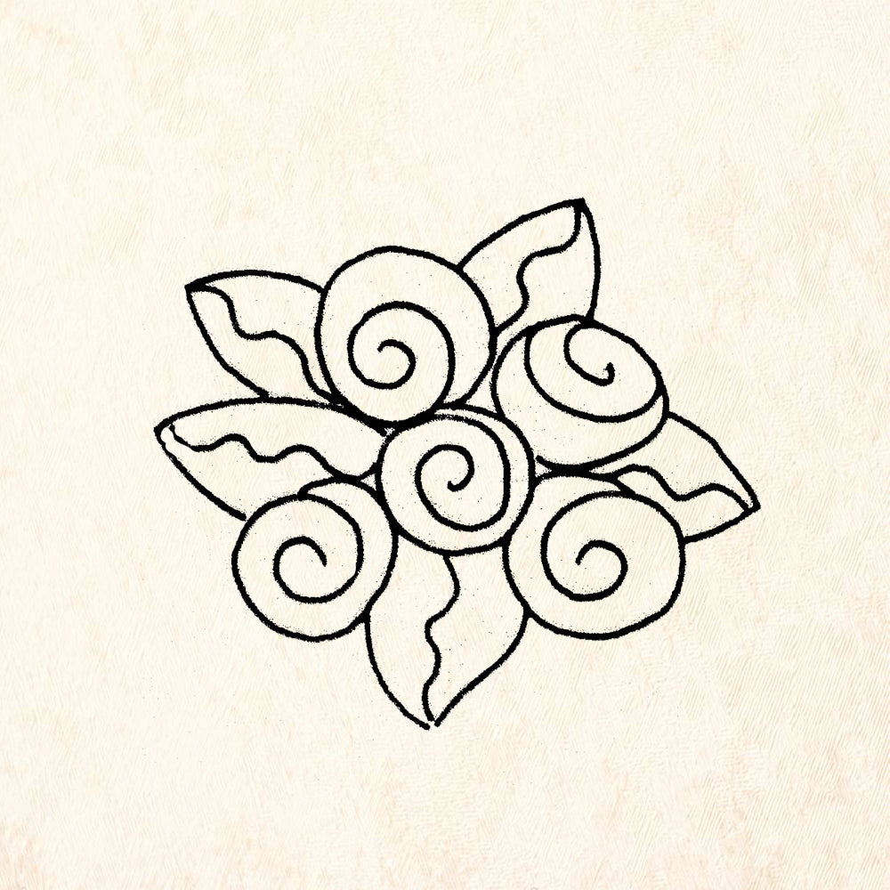 StampaFe Rose Cluster Floral Rubber Art Stamp