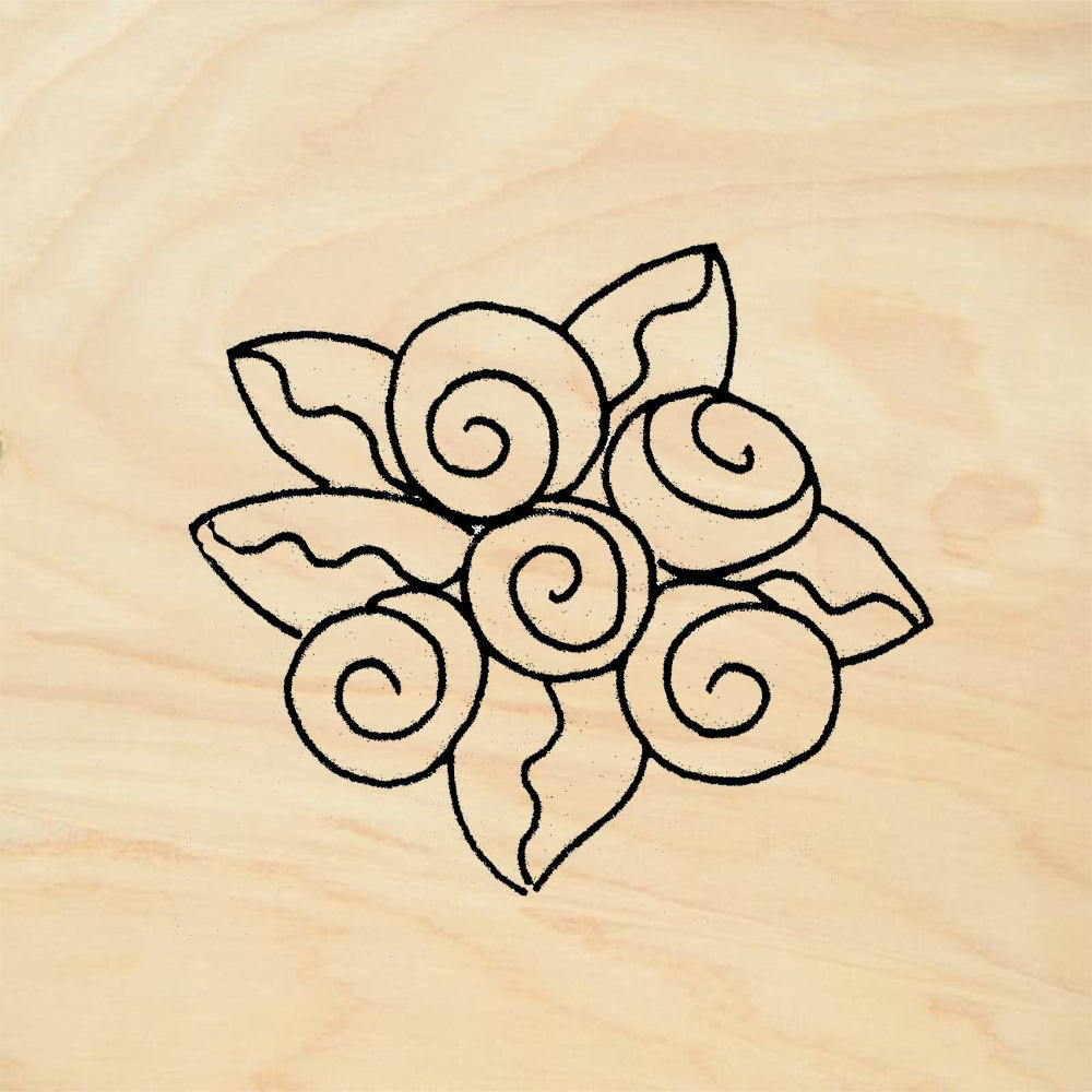 StampaFe Rose Cluster Floral Rubber Art Stamp