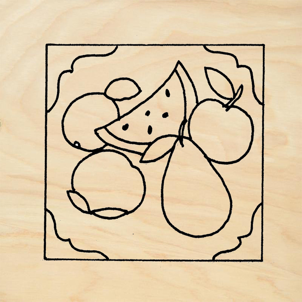StampaFe Fruit square Rubber Art Stamp