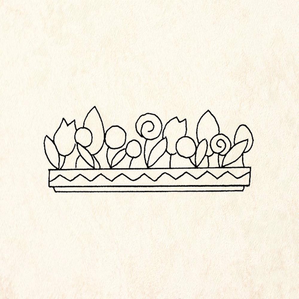 StampaFe Flower Box Floral Rubber Art Stamp