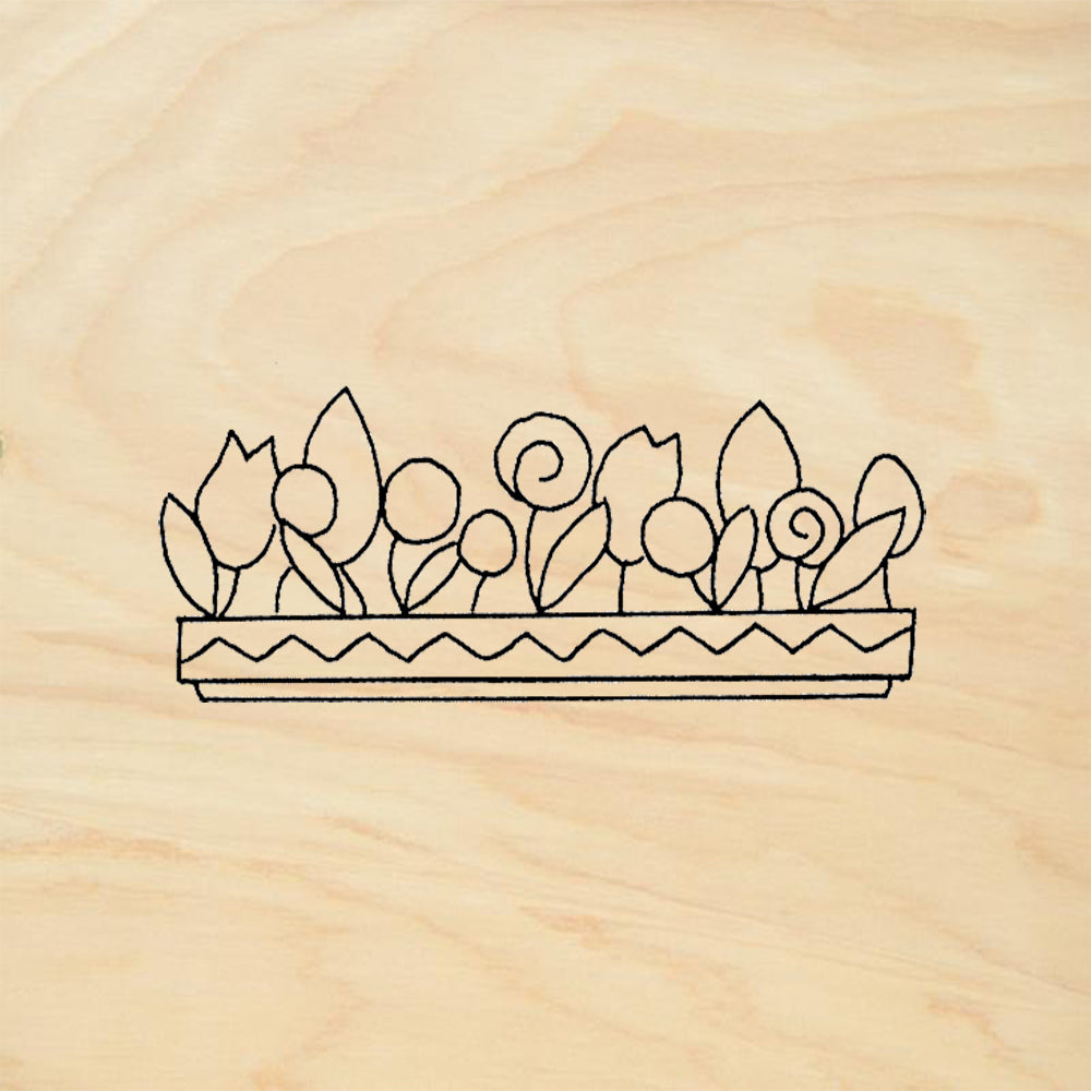 StampaFe Flower Box Floral Rubber Art Stamp