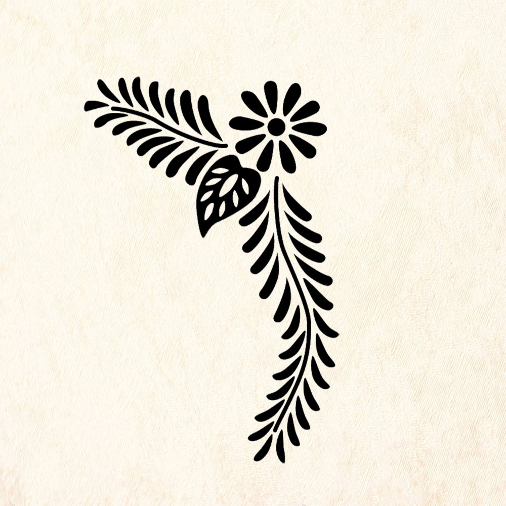 StampaFe Floral Corner Botanical Rubber Art Stamp
