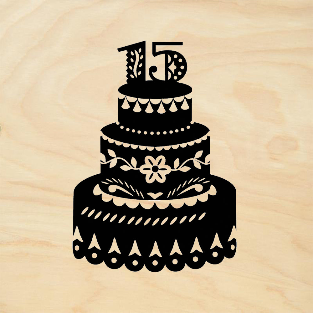 StampaFe Quinceanos Cake Card Making Rubber Art Stamp