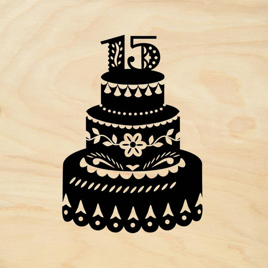 StampaFe Quinceanos Cake Card Making Rubber Art Stamp