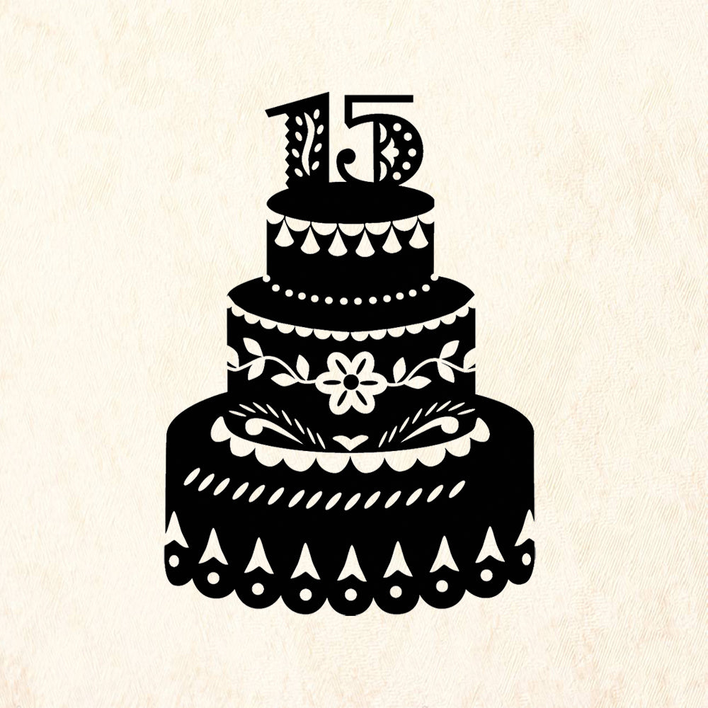 StampaFe Quinceanos Cake Card Making Rubber Art Stamp