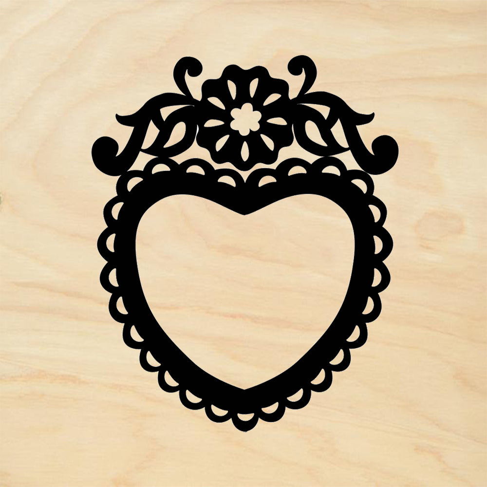 StampaFe Heart Frame Mixed Media Rubber Art Stamp