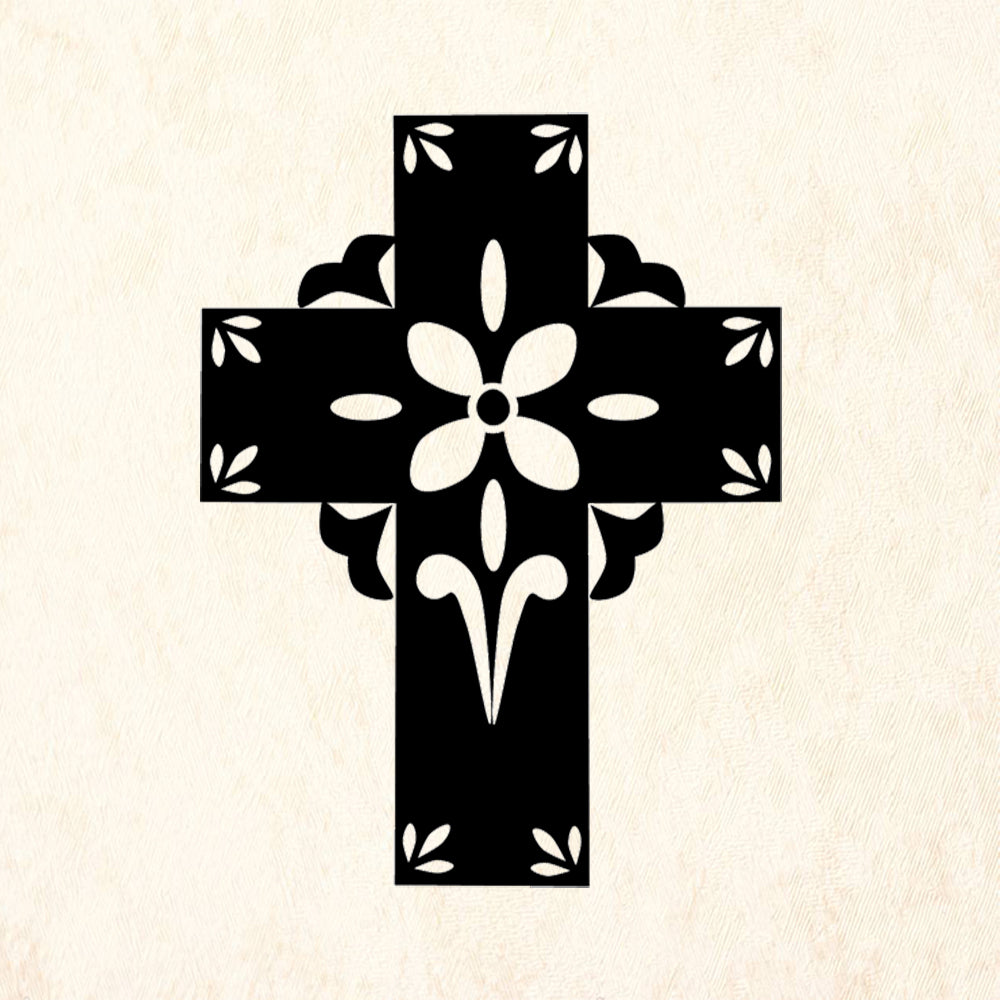 StampaFe Flower Cross Day of the Dead Rubber Art Stamp