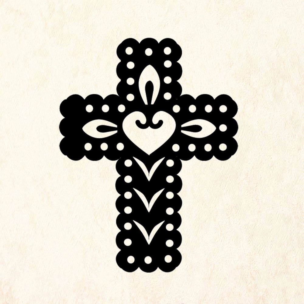 StampaFe Heart Cross Day of the Dead Rubber Art Stamp