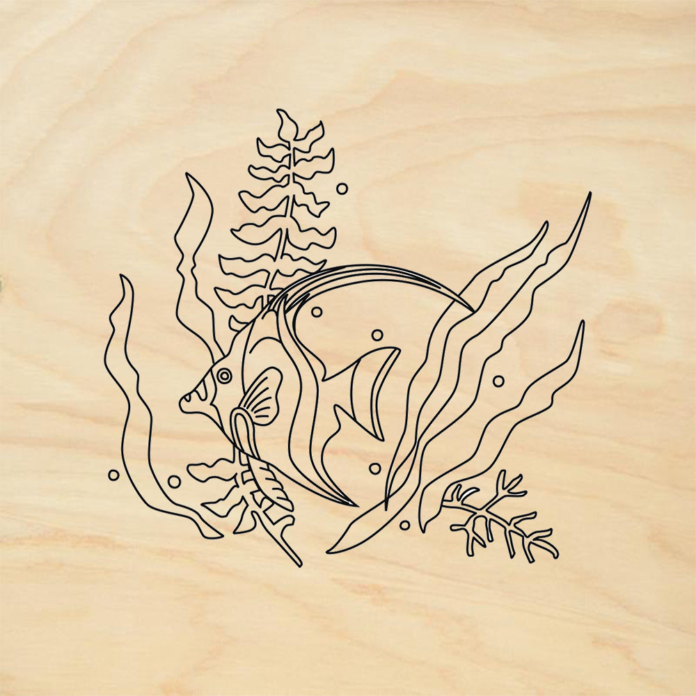 StampaFe Angel Fish Tropical Rubber Art Stamp