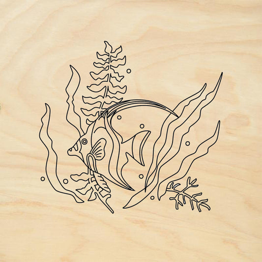 StampaFe Angel Fish Tropical Rubber Art Stamp