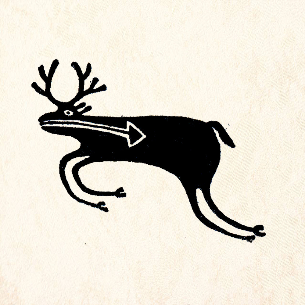 StampaFe American Indian Deer Tribal Rubber Art Stamp
