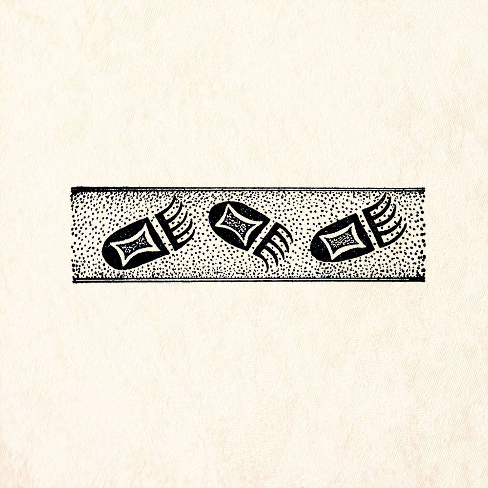 StampaFe Bear Paw border Tribal Rubber Art Stamp