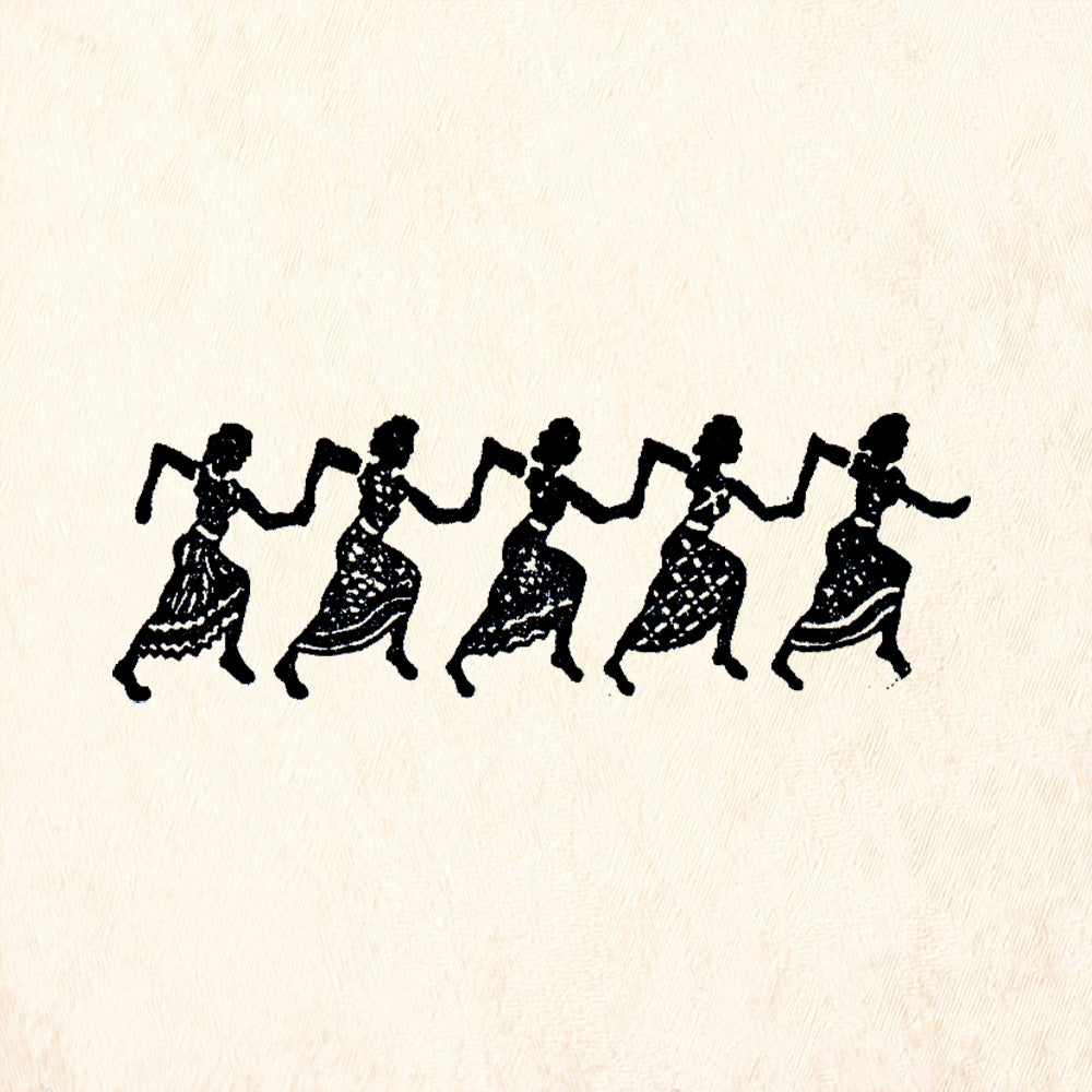 StampaFe Five Women Dancing Border Rubber Art Stamp