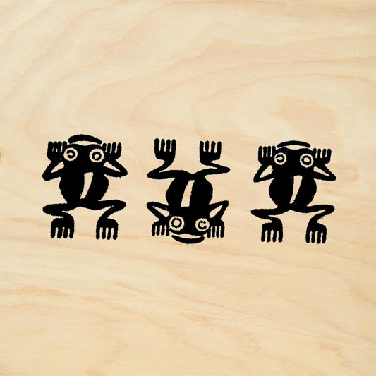 StampaFe Frog Border Tribal Rubber Art Stamp