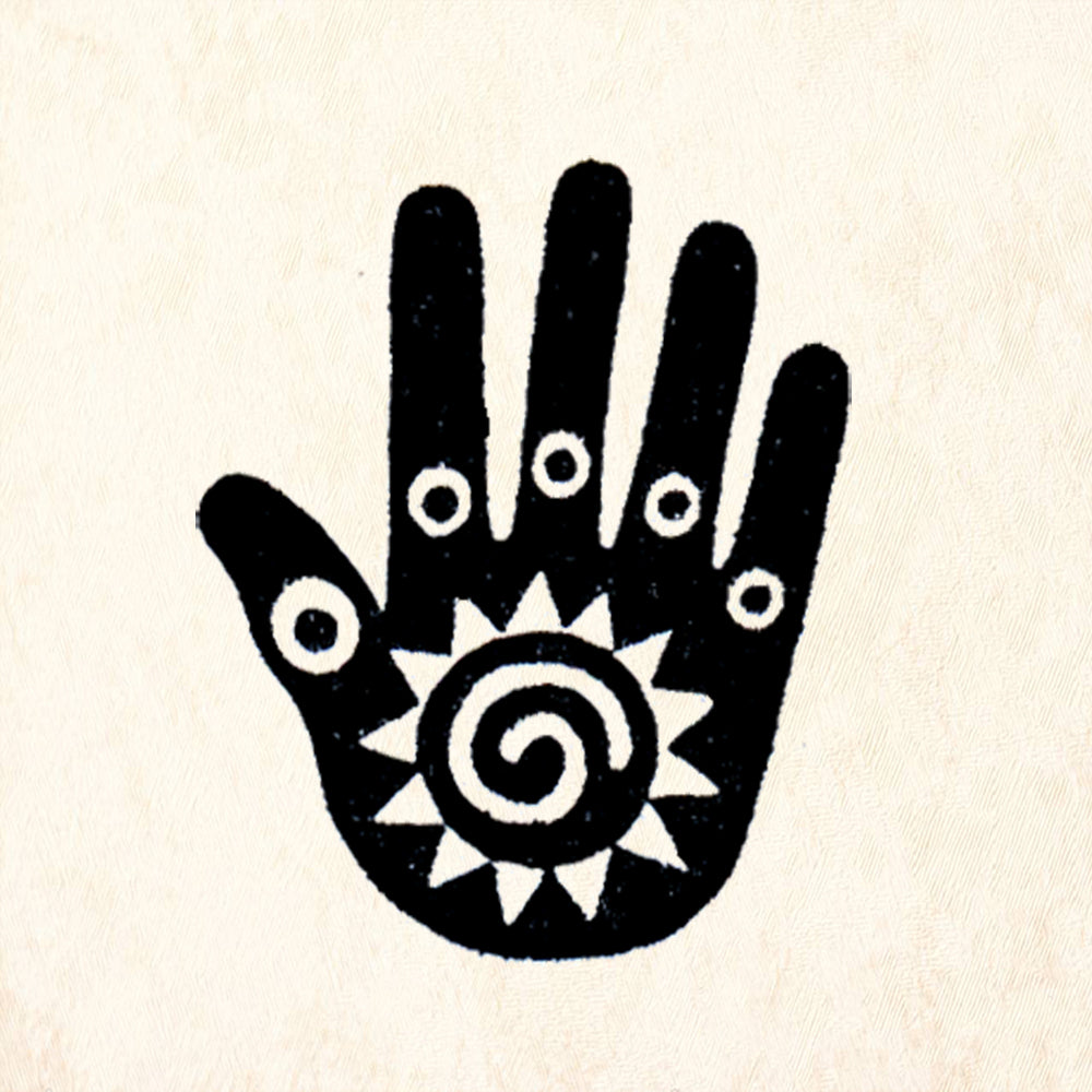 StampaFe Hand with Sprial Tribal Rubber Art Stamp