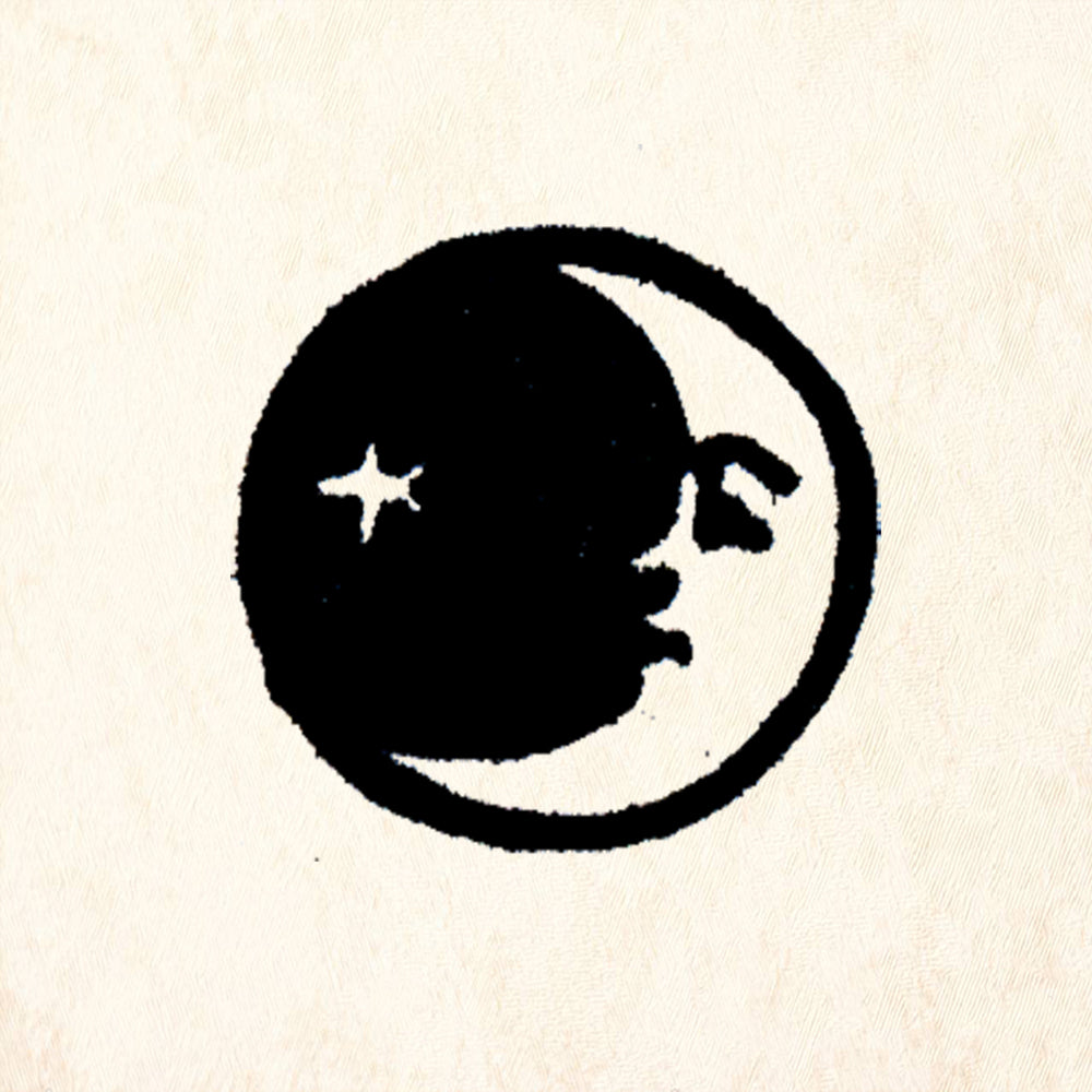 StampaFe Moon and Star Celestial Rubber Art Stamp