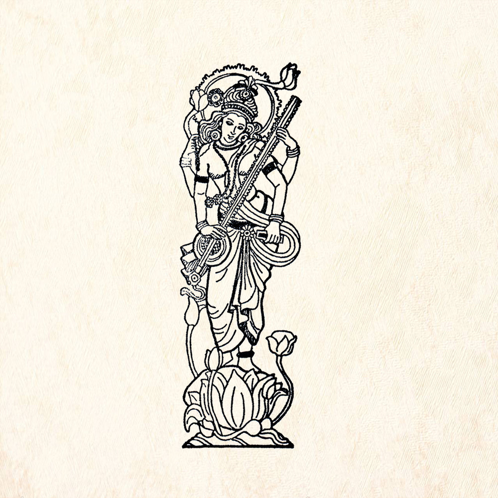StampaFe Sarasvati Goddess Rubber Art Stamp