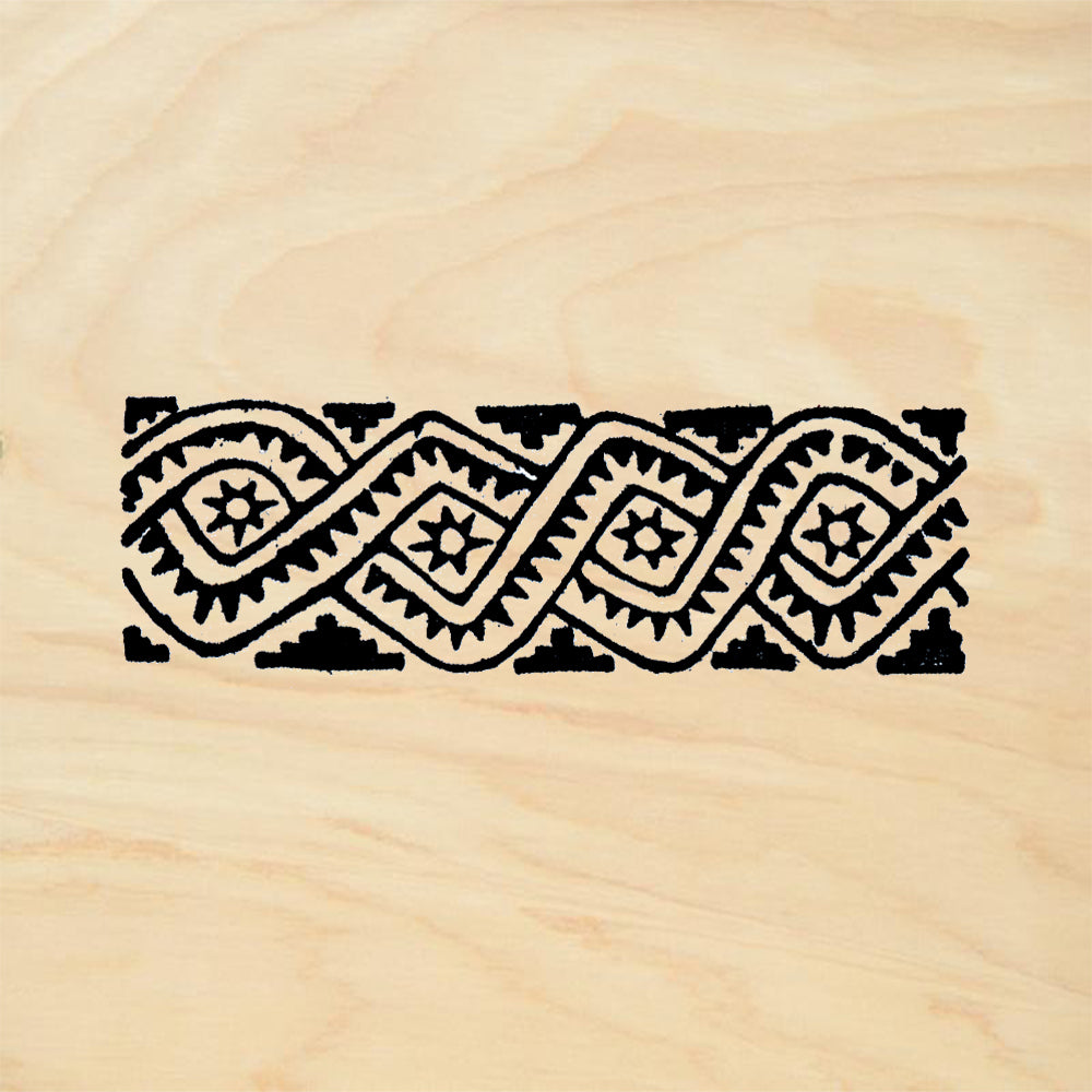 StampaFe Snake Border Mexico Tribal Rubber Art Stamp