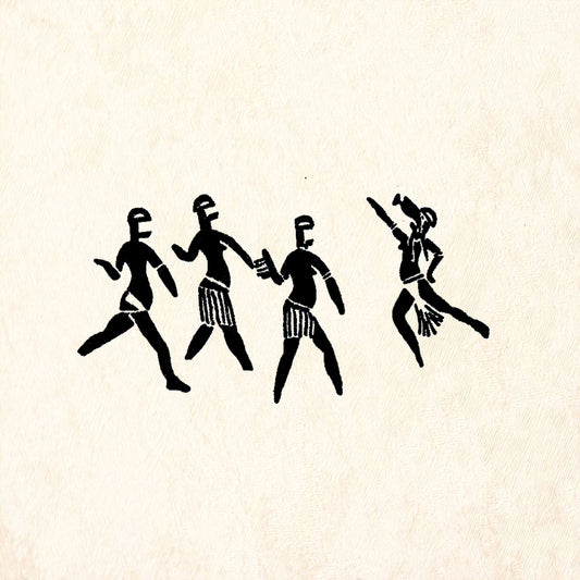 StampaFe African Dancers Tribal Rubber Stamp