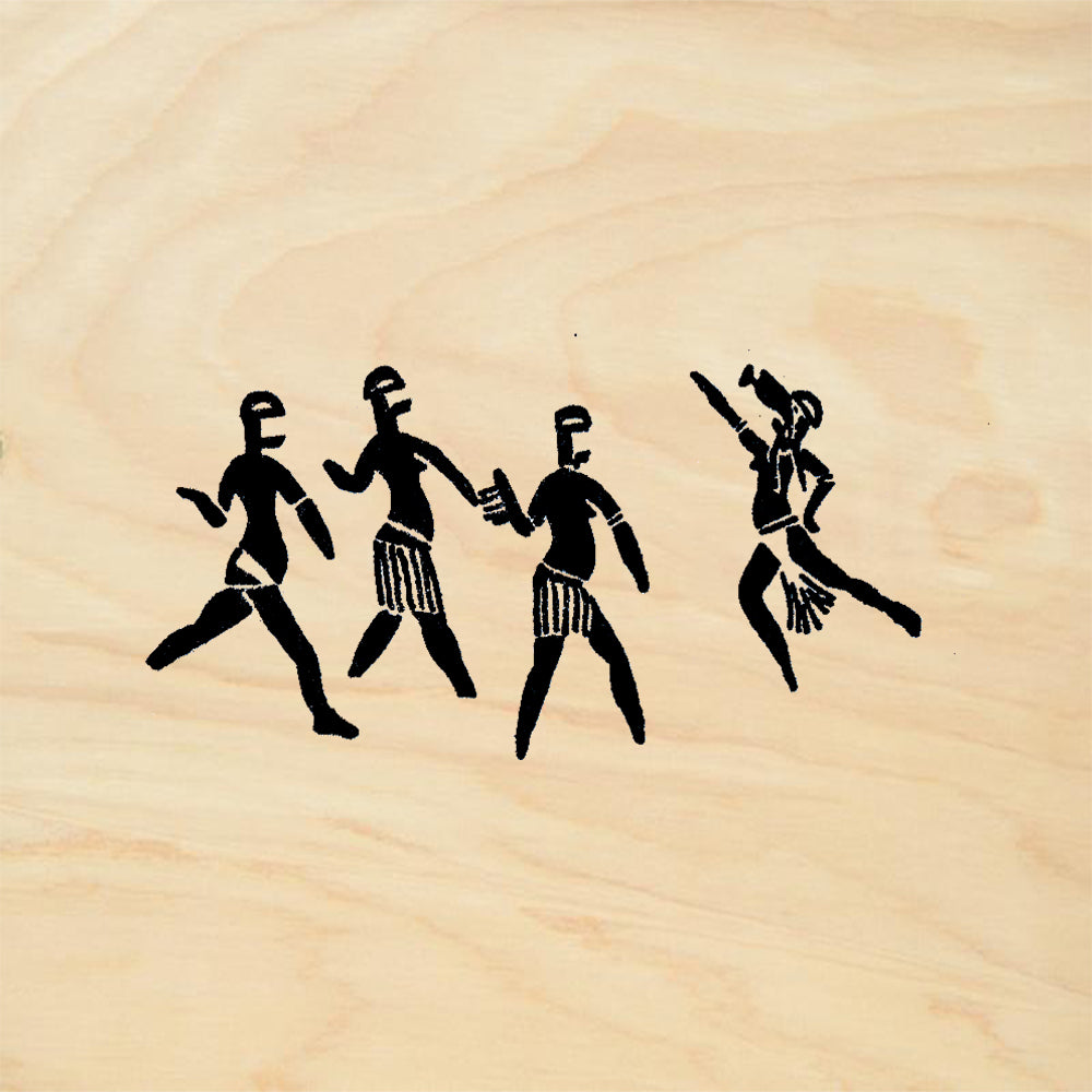StampaFe African Dancers Tribal Rubber Stamp