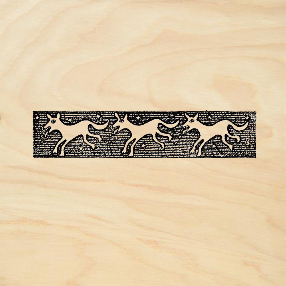 StampaFe Wolf Border Tribal Rubber Stamp