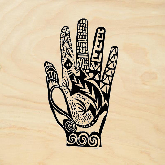 StampaFe Lizard in Hand Large Tribal Rubber Art Stamp