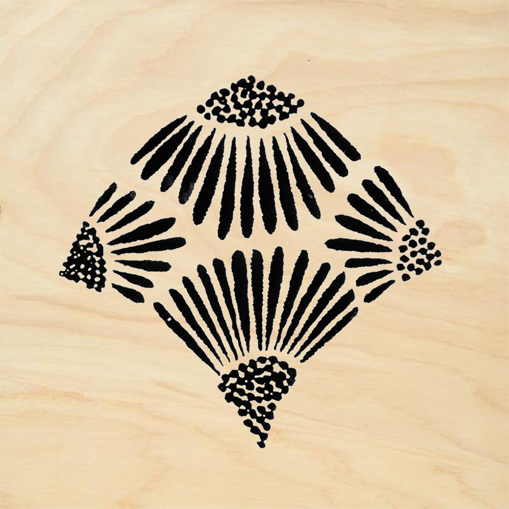 StampaFe Wild Aster Reverse Large Botanical Rubber Art Stamp