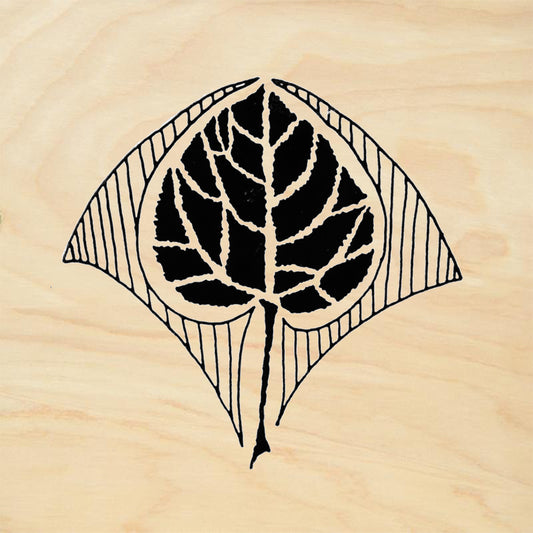 StampaFe Aspen Leaf Reverse Large Botanical Rubber Art Stamp