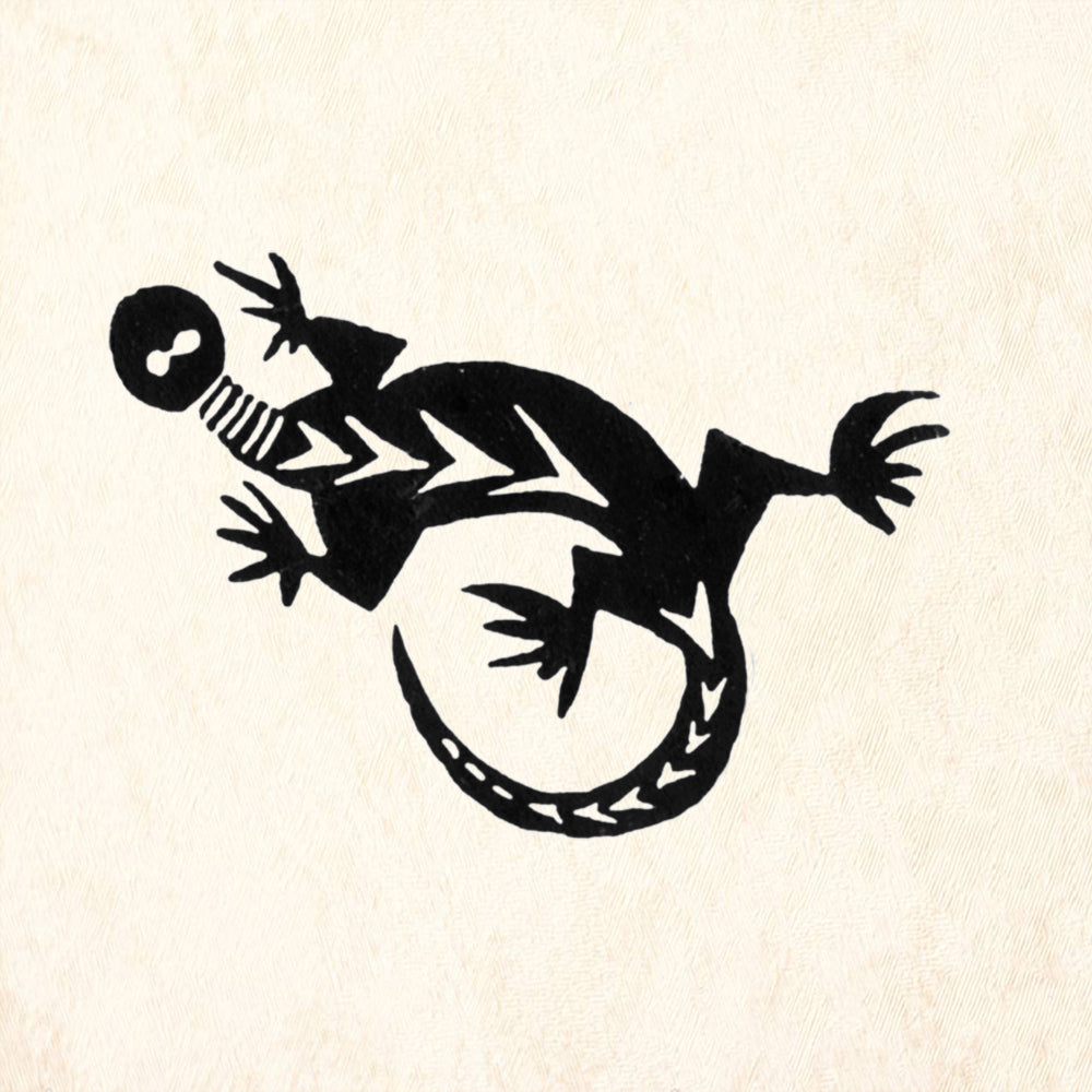 StampaFe Blue Tail Lizard Small Rubber Art Stamp