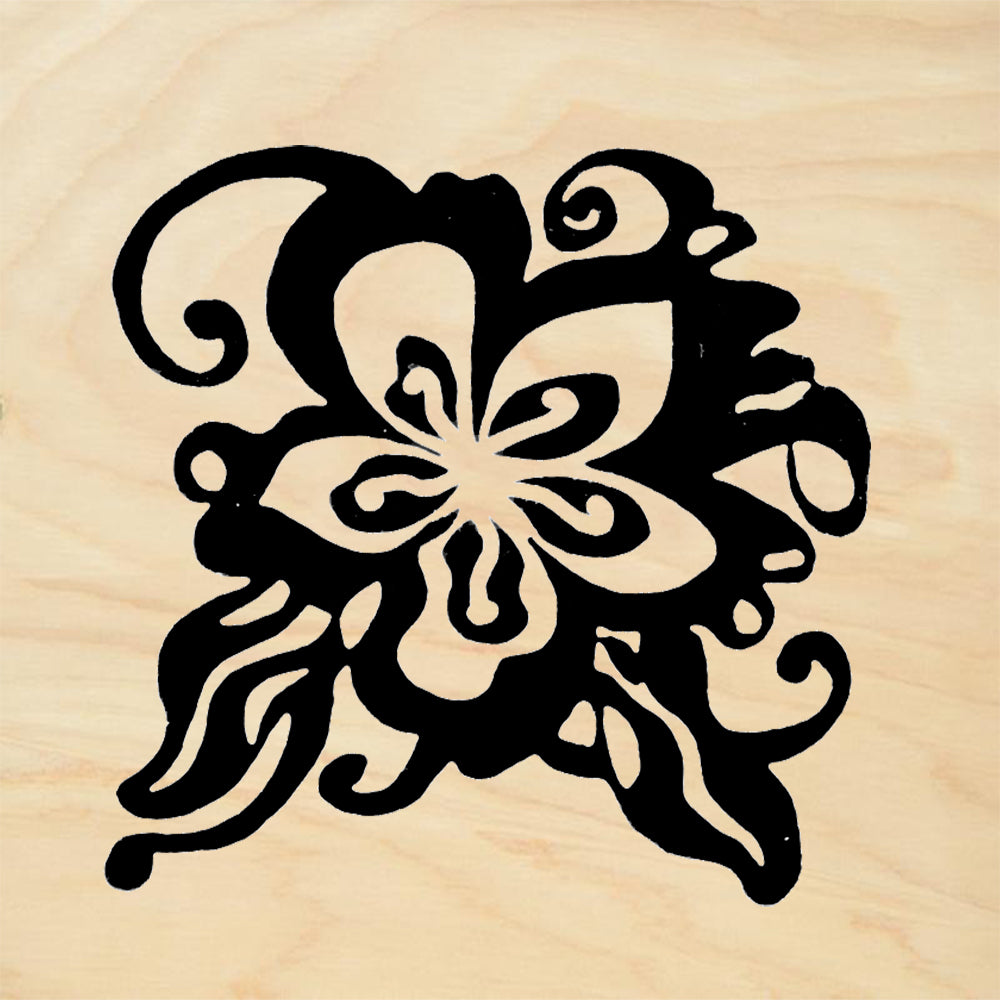 StampaFe Columbine Face Large Floral Rubber Art Stamp