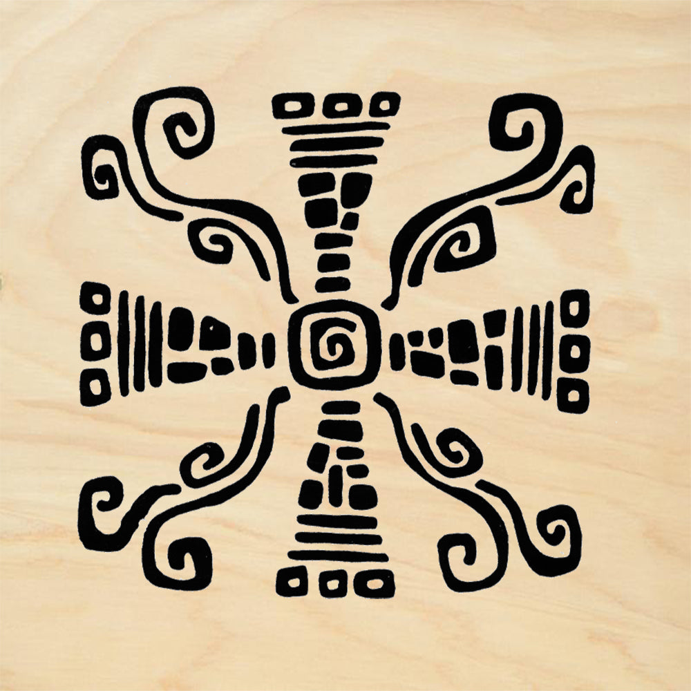 StampaFe Sun Cross Large Mesoamerican Rubber Art Stamp