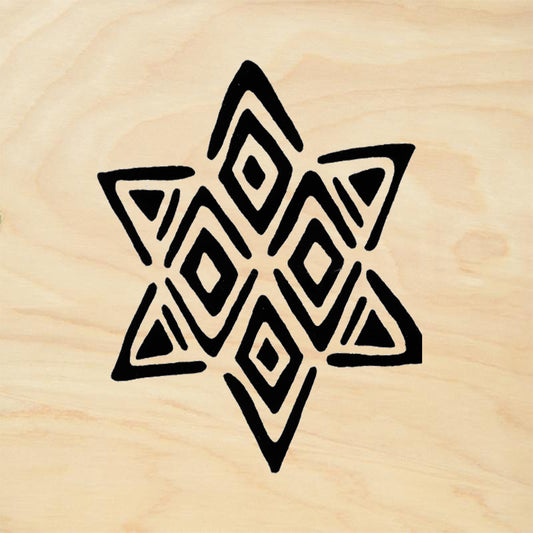StampaFe Star of David Small Tribal Rubber Art Stamp