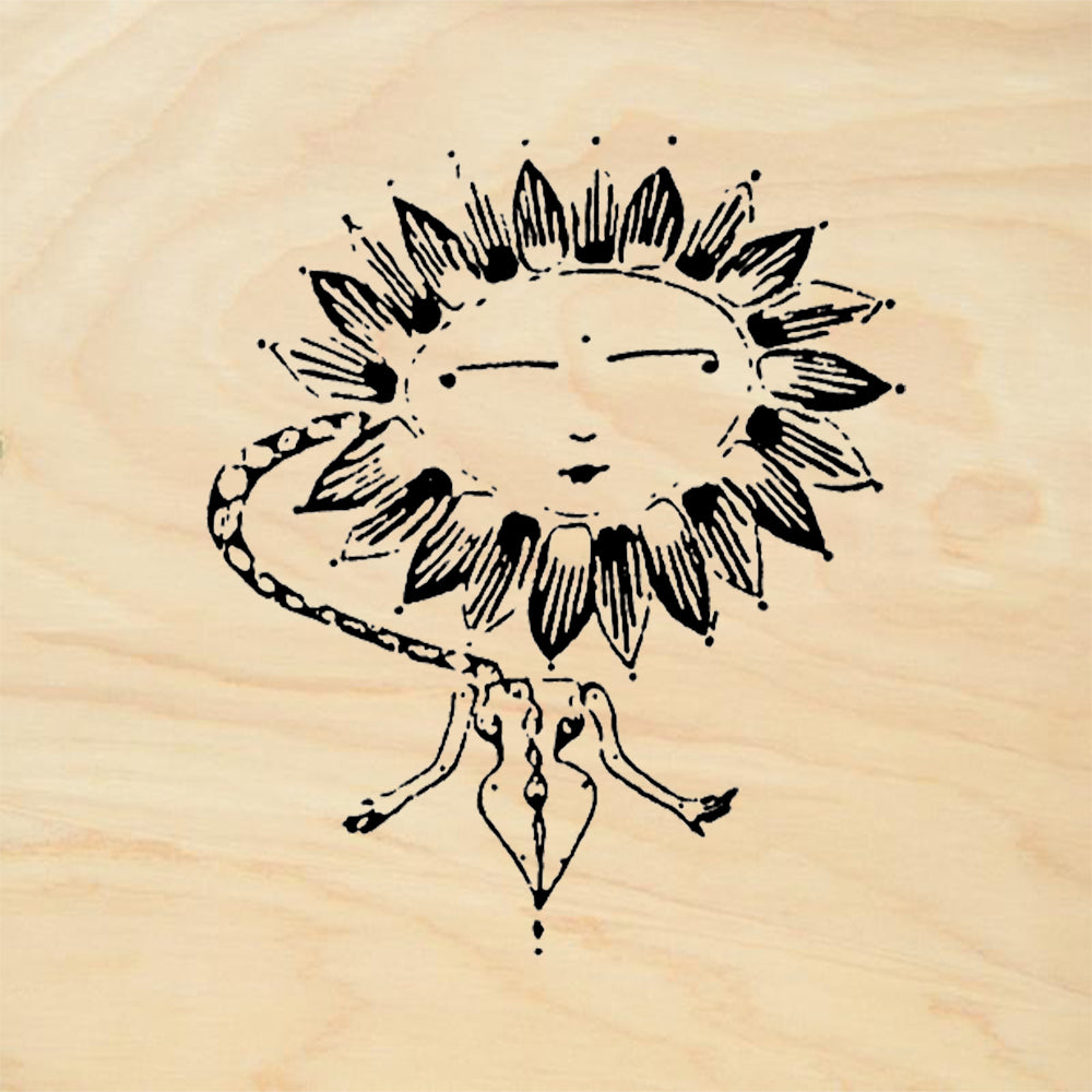 StampaFe Sunflower Figure Whimsical Rubber Art Stamp