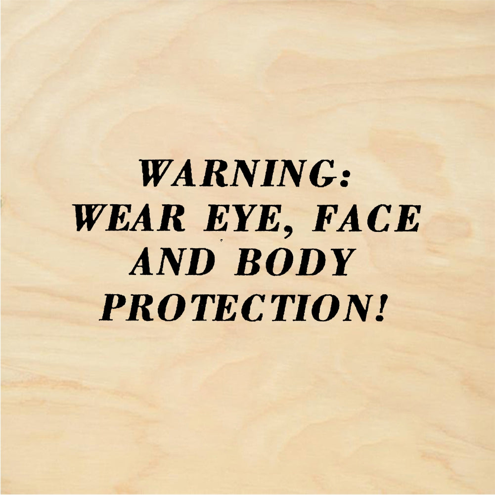 StampaFe WARNING: WEAR PROTECTION Warning Text - Rubber Stamp 2.25 x 1.25