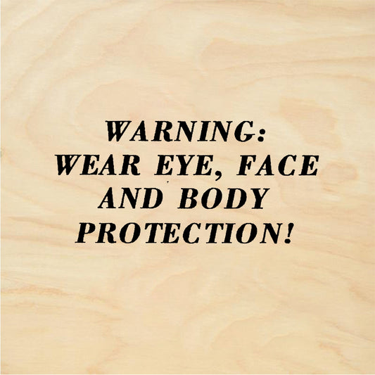 StampaFe WARNING: WEAR PROTECTION Warning Text - Rubber Stamp 2.25 x 1.25