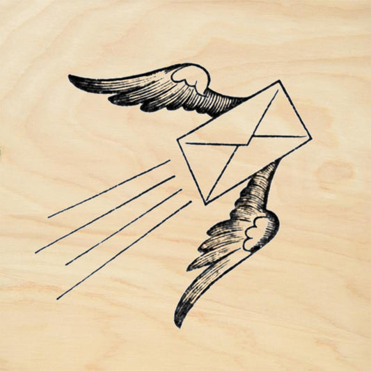 StampaFe Winged Letter Mail Art Rubber Art Stamp