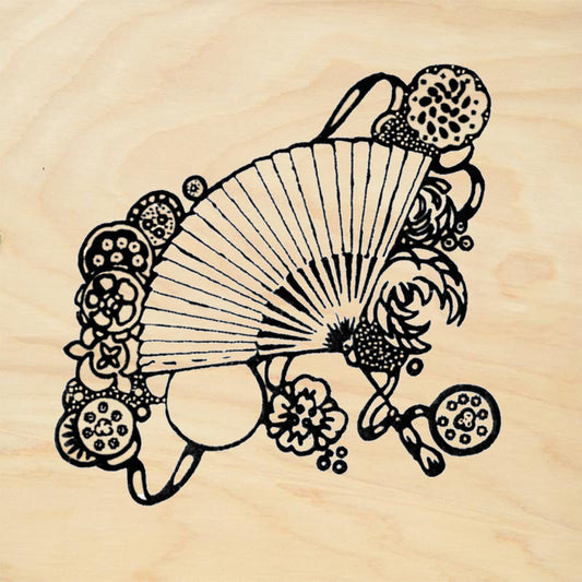 StampaFe Fan Dangle Asian Rubber Art Stamp