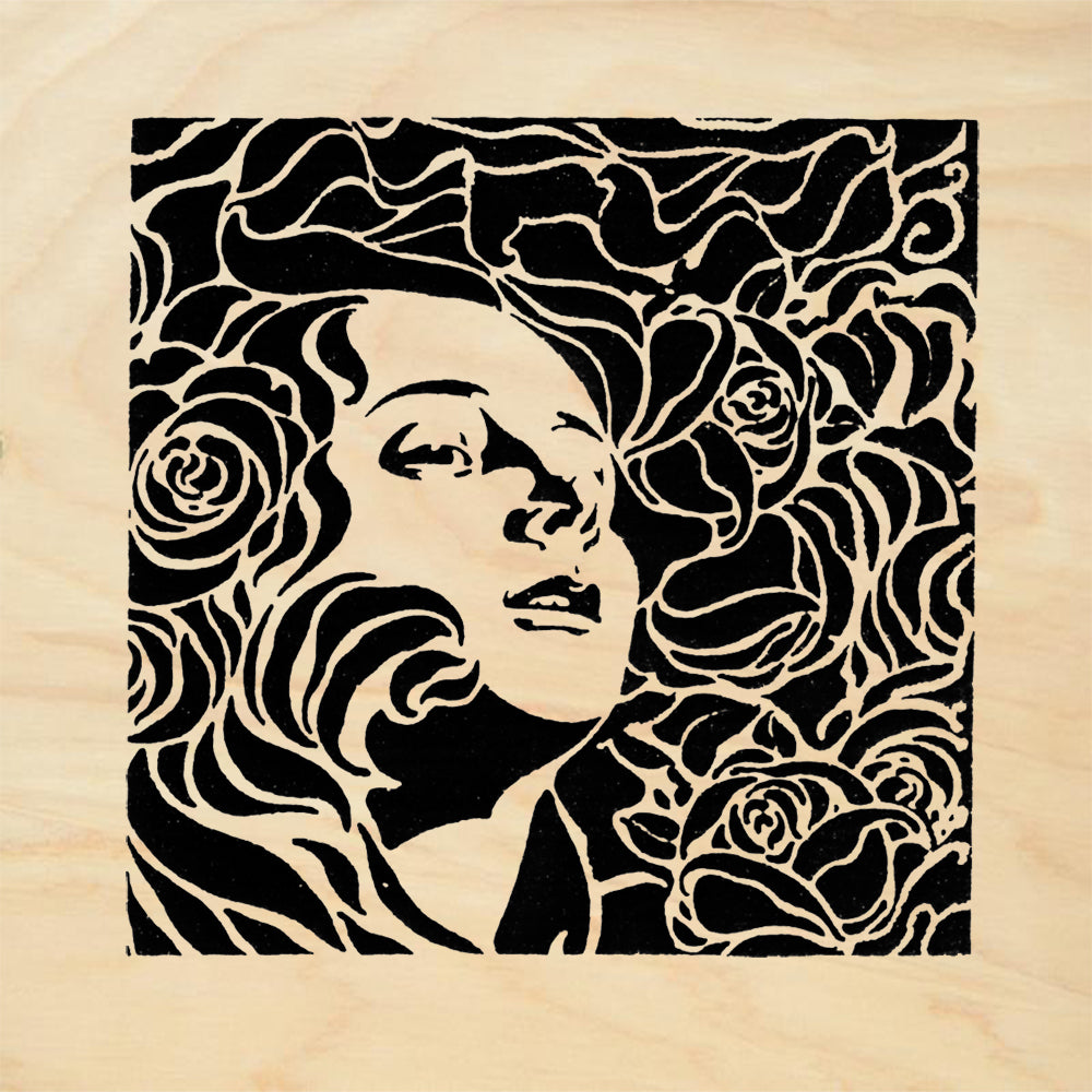 StampaFe Lila Art Nouveau Floral Rubber Art Stamp