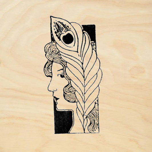 StampaFe Leaf Turner Right Art Nouveau Rubber Art Stamp