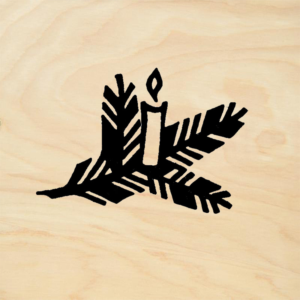 StampaFe Candle on Pine Branch R Holiday Rubber Art Stamp