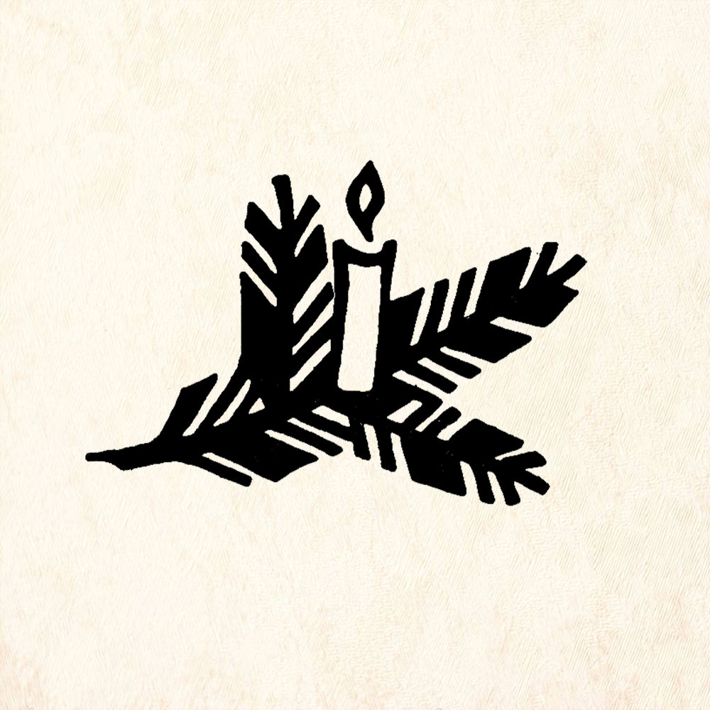 StampaFe Candle on Pine Branch R Holiday Rubber Art Stamp