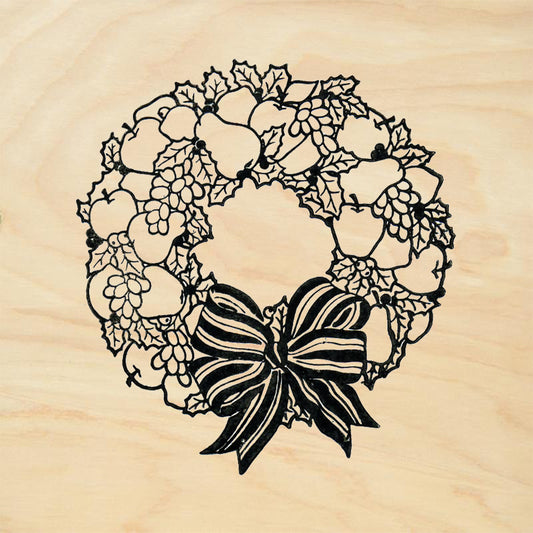 StampaFe Fruit Wrreath Christmas Rubber Art Stamp