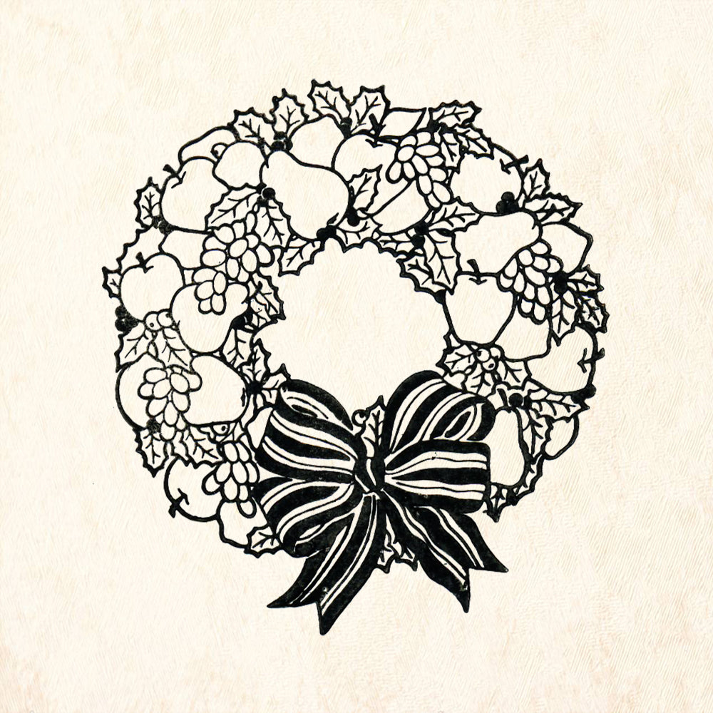 StampaFe Fruit Wrreath Christmas Rubber Art Stamp