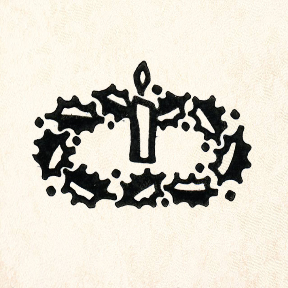 StampaFe Advent Wreath Christmas Rubber Art Stamp