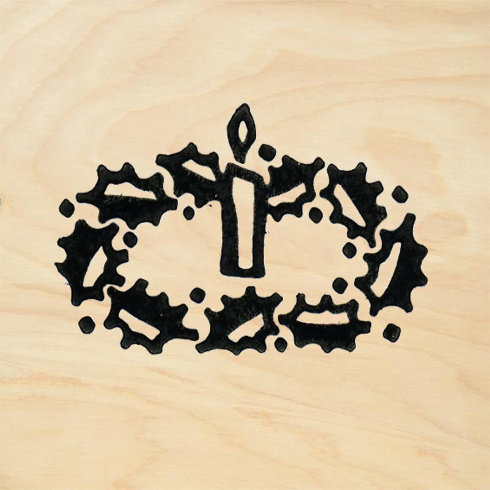 StampaFe Advent Wreath Christmas Rubber Art Stamp