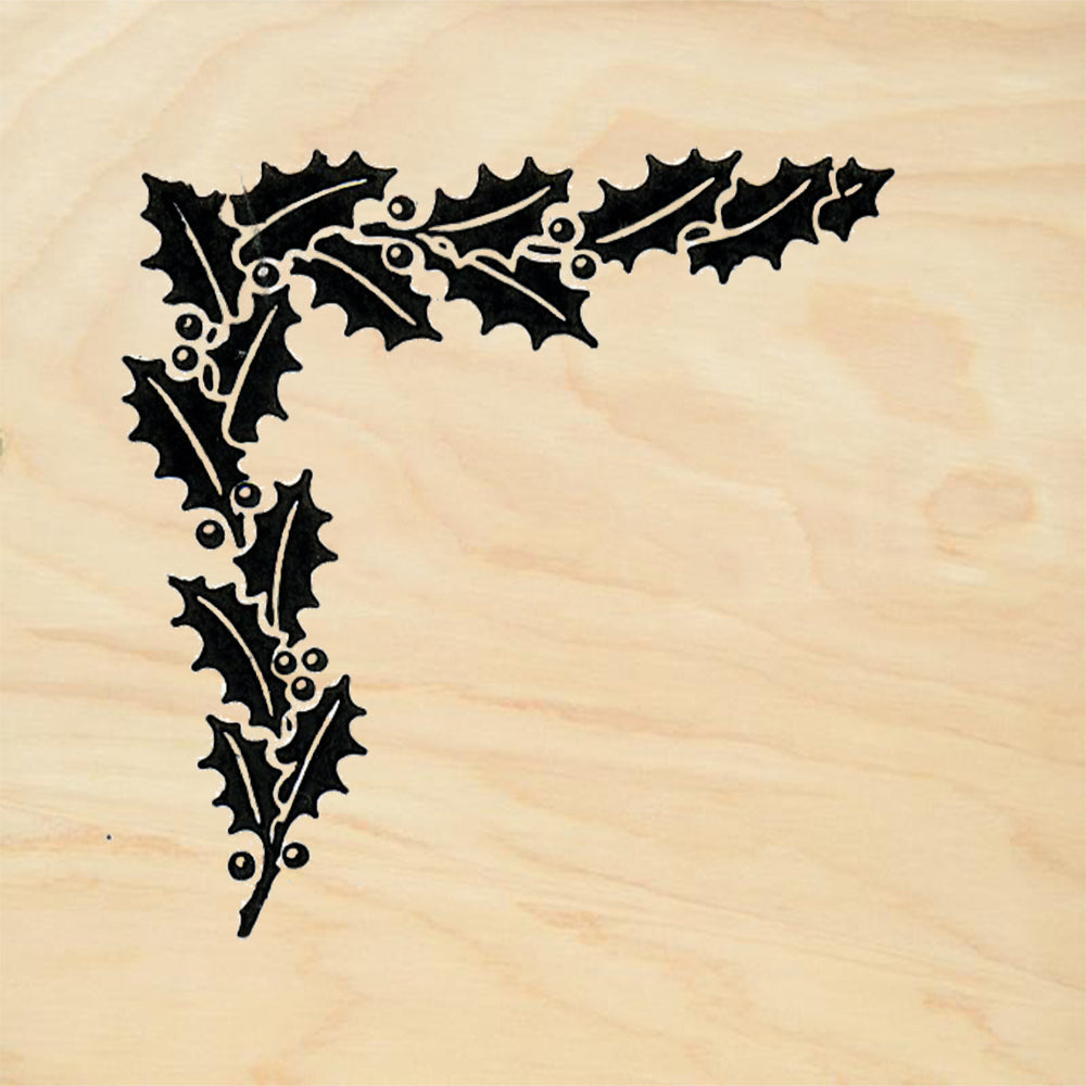 StampaFe Holly Corner Christmas Rubber Art Stamp