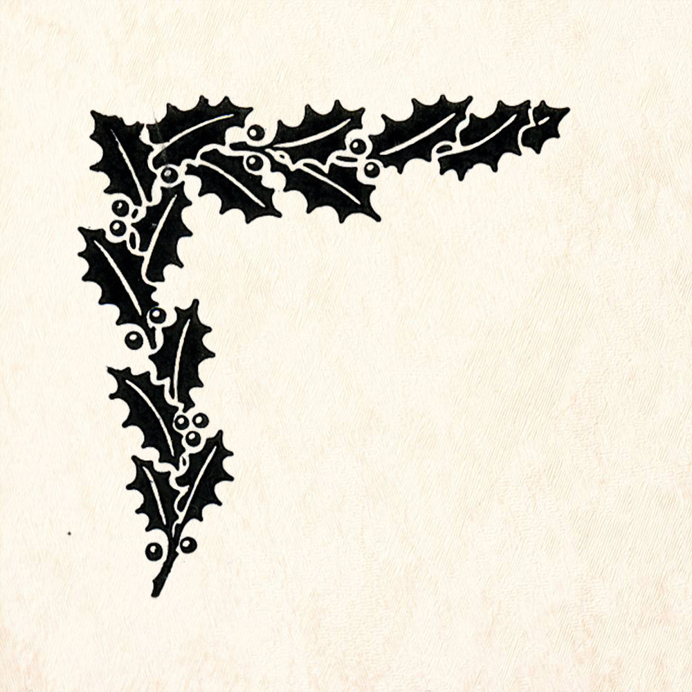 StampaFe Holly Corner Christmas Rubber Art Stamp