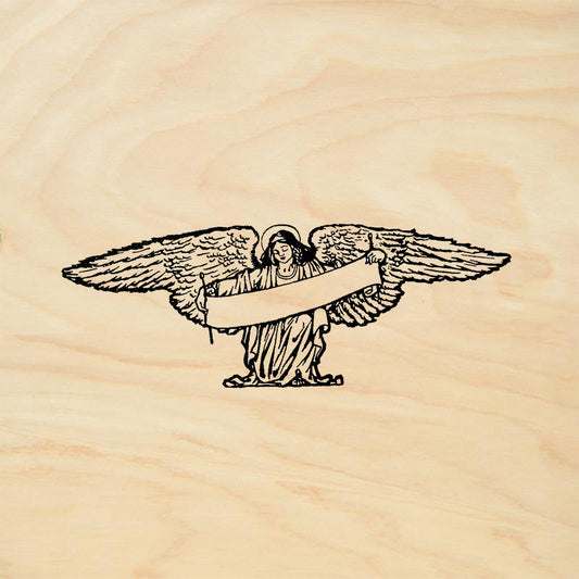 StampaFe Angel with Banner large Vintage Rubber Art Stamp