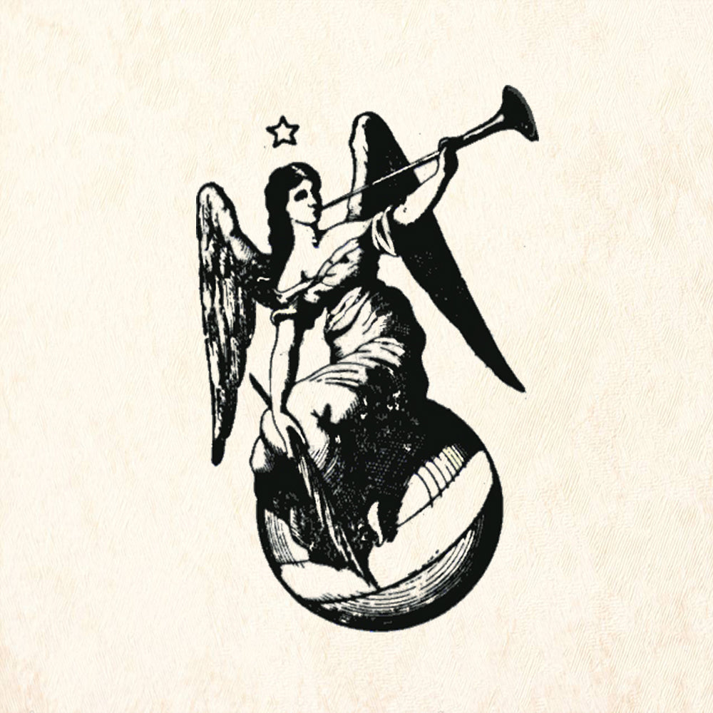 StampaFe Angel w Trumpet Vintage Rubber Art Stamp
